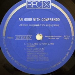 One Of A Kind Unknown Folk Record RPC An Hour With Comprendo Silk Screened Cover