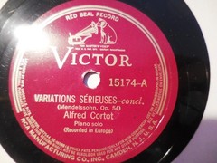 1937 ALFRED CORTOT PIANO Mendelssohn Variations Serieuses Op 54 VICTOR 15173 +4