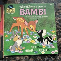 Vintage Story of Bambi Chipmunks Muppets Manhattan Record & Book Set Lot of 3