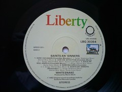 Whitesnake Saints And Sinners & An’ Vinyl UK 1982 Liberty 1st Press A3U/B2U LP
