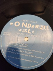 TOY DOLLS 1982 UK Wonderful World Punk Rock 1985 Release VINYL LP Rare Copy