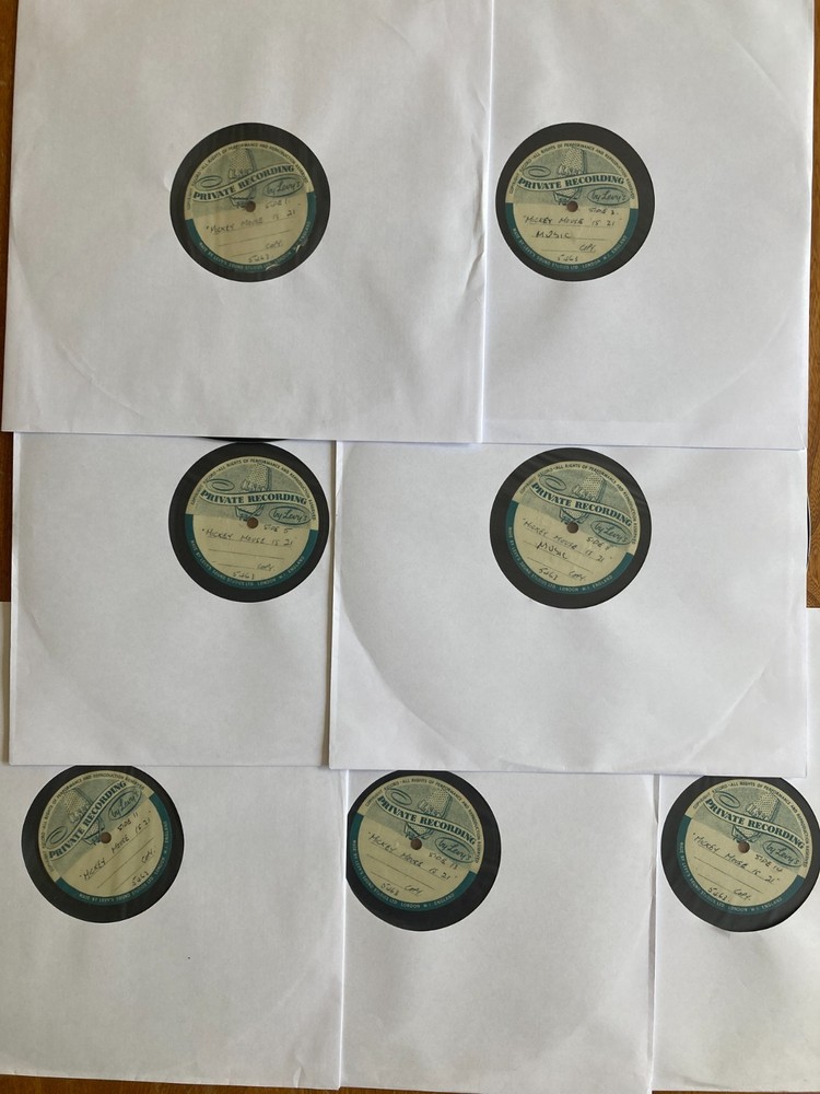 RARE DISNEY 7 x 78rpm Acetate MICKEY MOUSE 21st BIRTHDAY UK Radio Transcription