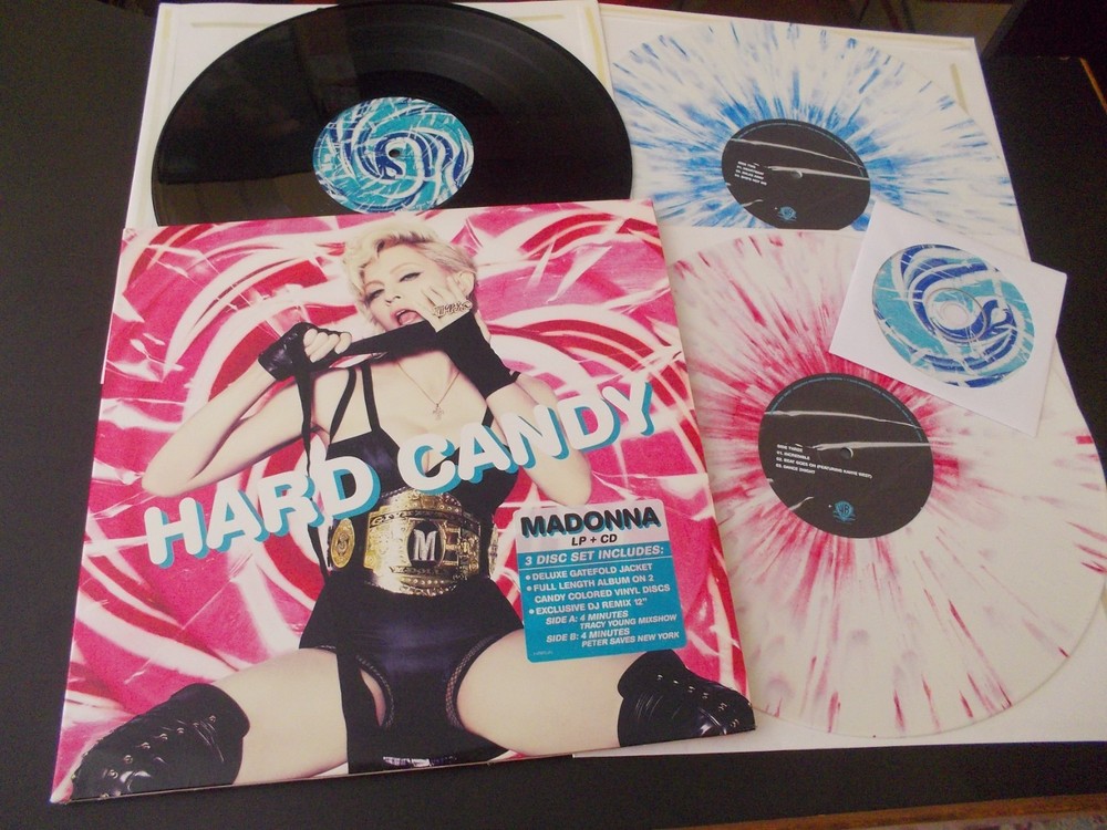 Madonna “Hard Candy” 2LP + 12″ + CD g/f Warner Bros. Records – 470972-1 Usa 2008