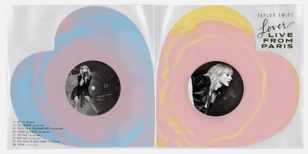Taylor Swift Lover Live From Paris Heart Shaped 2025 Vinyl RARE NEW Pink & Blue