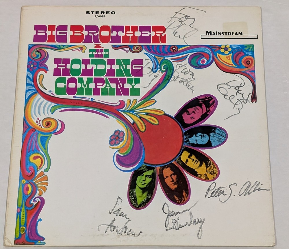 Big Brother Holding Company SIGNED x 4 ORIG LP COVER ONLY Mainstream SUPER RARE