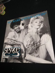 Autograph LP Spyyce, My baby loves lovin’, Moby Dick Records BTG-1632, 1983