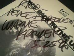 MC5 Back in The USA Autographed By Wayne Kramer 12 Inch Vinyl Record