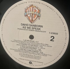 DAVID SANBORN-As We Speak Vinyl LP 1982