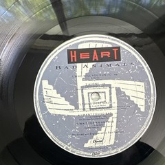 HEART Bad Animals Vinyl Record, US 1987 Columbia House Club Press, Inner, NM/VG+