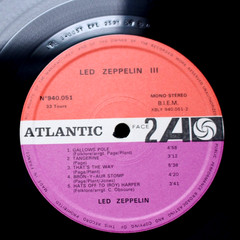RARE ALT COVER 1970 ORIGINAL PLUM LABEL LED ZEPPELIN III VINYL LP EX+ THREE 3