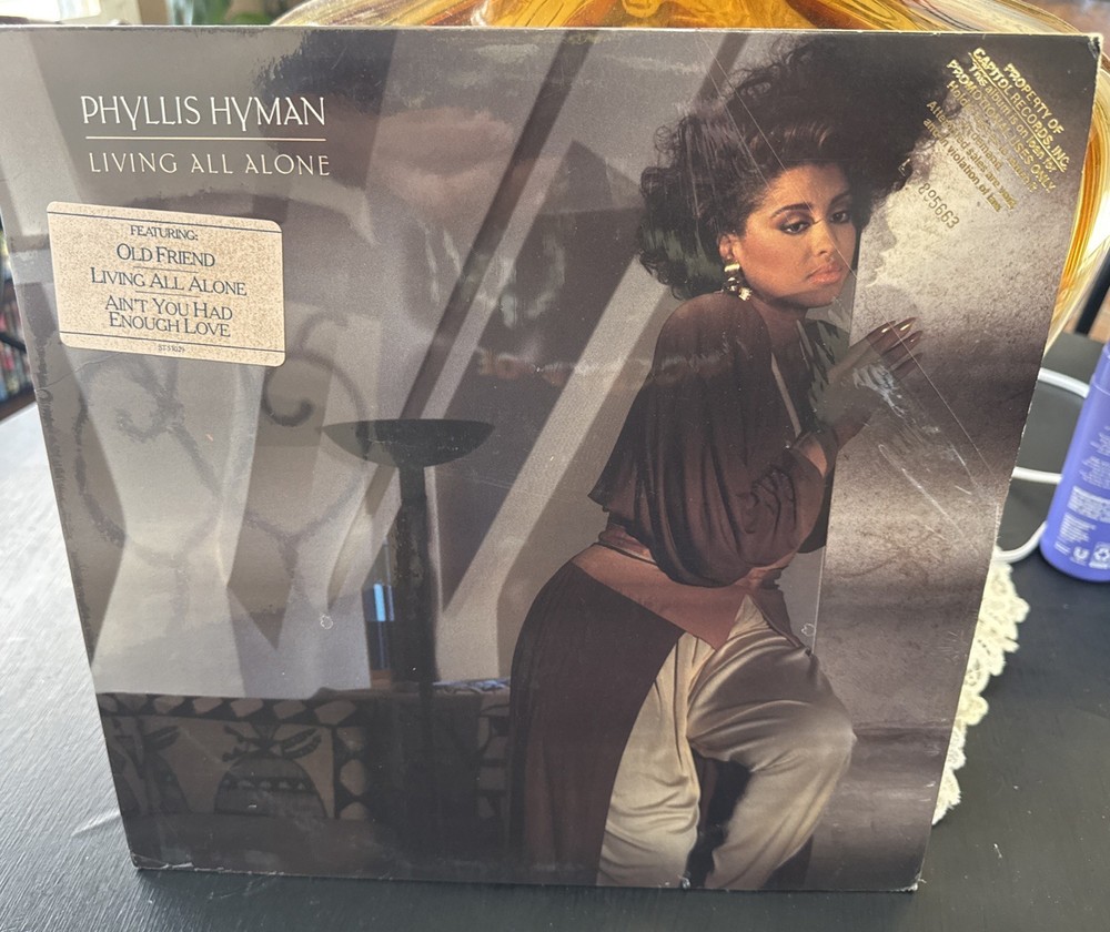 Phyllis Hyman Living All Alone Vinyl LP Open Shrink Partial Seal Hype Sticker