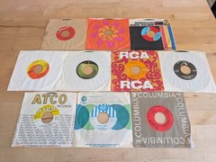 Vintage Lot 45 RPM Records & Sleeves Beatles Elvis Bee Gees Manfred Mann