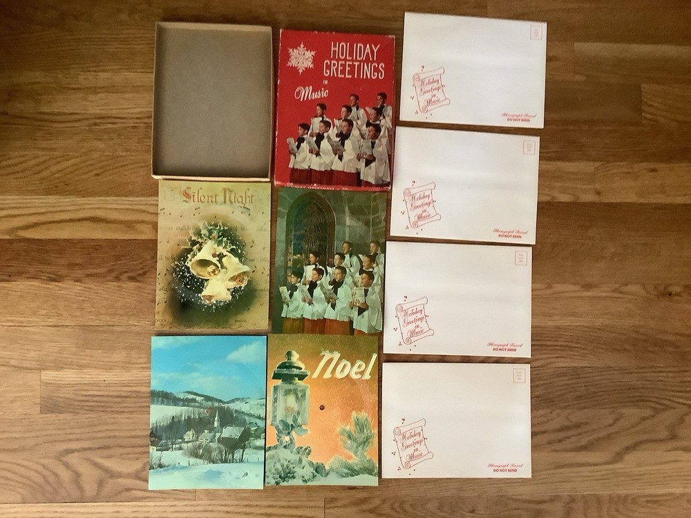 Holiday Greetings In Music Boxed Set Of 4 Christmas Picture Discs W/envelopes