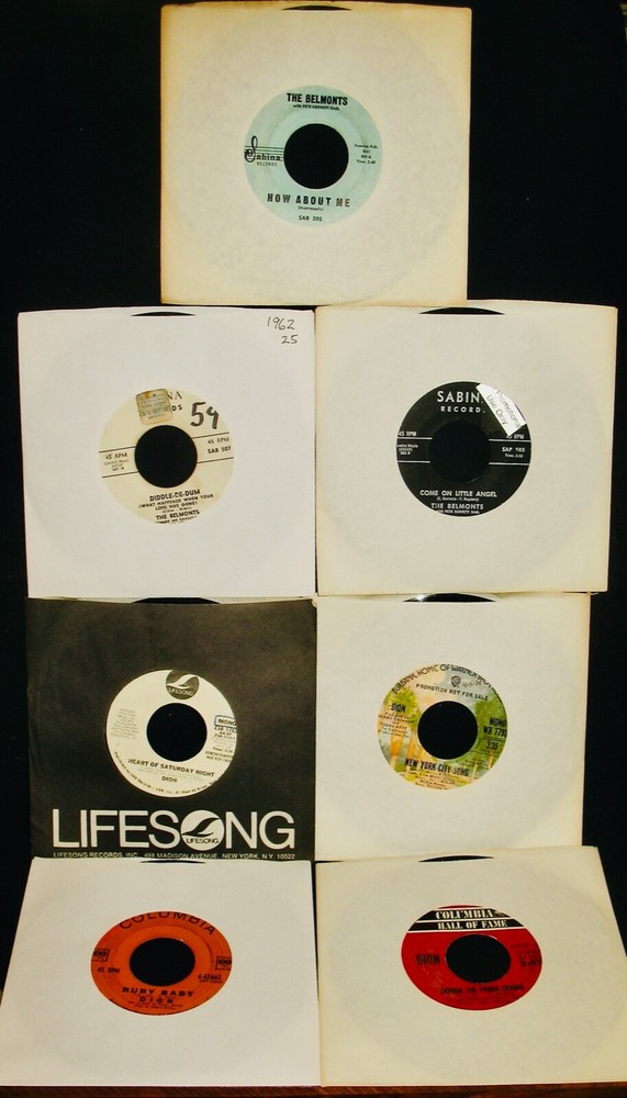 DION and THE BELMONTS~7 Doo-Wop 45’s Up For Sale~Four Are Promo’s~Dion Dimucci