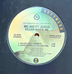 MC 900 Ft Jesus – Killer Inside Me RARE promo 12″ remixes vinyl single ’91