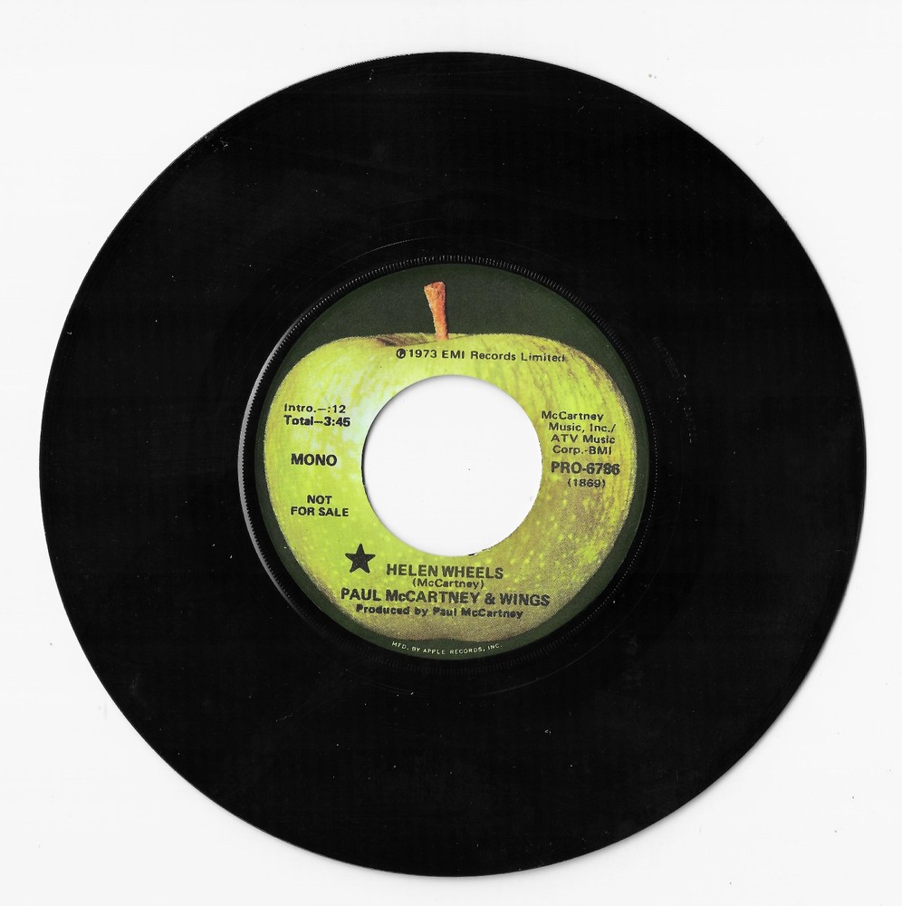 PAUL MCCARTNEY HELEN WHEELS PROMO 7”/45 RPM MINT! COND. *APPLE P-6786 BEAUTY!