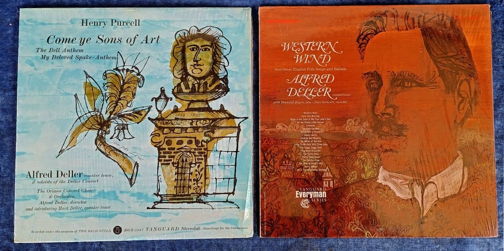 ALFRED DELLER – COME YE SONS OF ART + WESTERN WIND – VANGUARD – (2) LP LOT