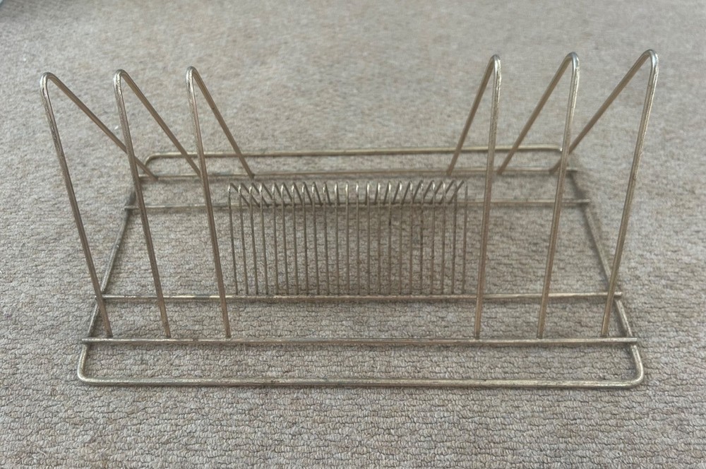 Vintage Brass Tone Metal Record Holder Singles and LPs 16x 9 inch