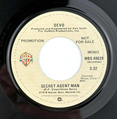 Devo Secret Agent Man DJ Copy Promo 45 RPM UK press 7″ Single record Mono Stereo