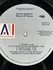 David Benoit “Waves Of Raves” – AVI8712 – Jazz Funk/Soul – 1984- 12″ Vinyl G/VG+