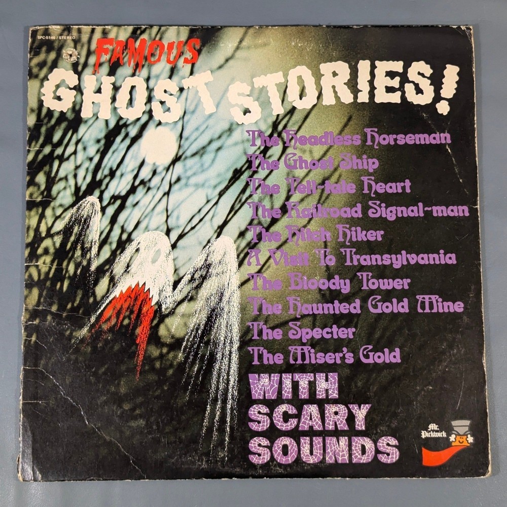 1975 Famous Ghost Stories With Scary Sounds Wade Denning Mr Pickwick Vinyl LP