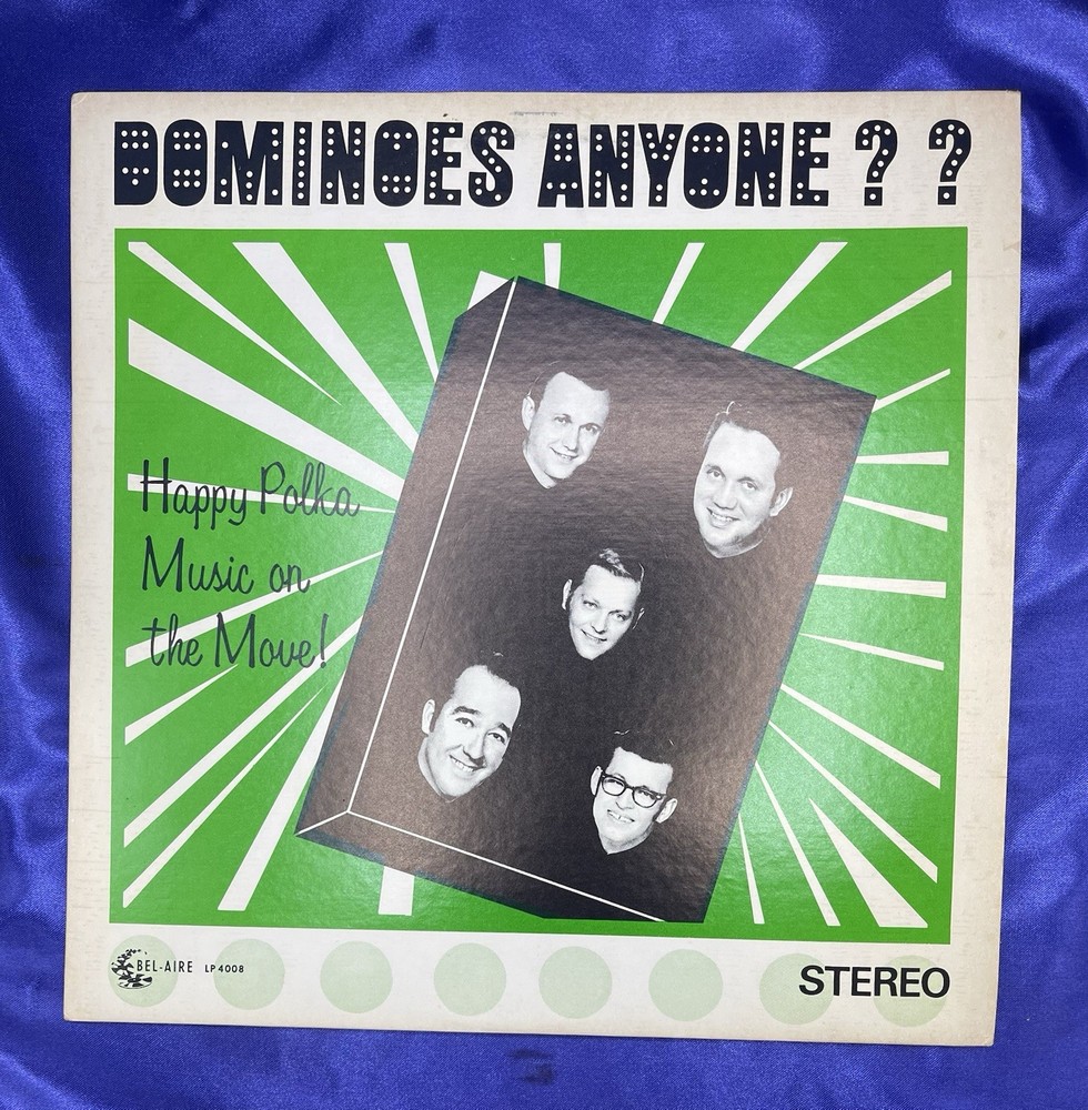 1970 DOMINOES Dominoes Anyone? Happy Polka Music On The Move LP Bel-Aire 4008