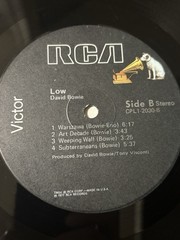 David Bowie Low Rare Orig 1977 RCA Records Black Label w/ inner sleeve VG++ LP