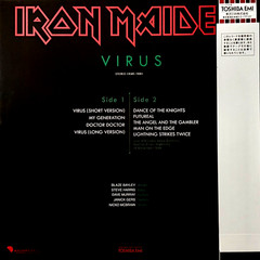 Iron Maiden Virus LP Red Vinyl Japan w/OBI + Insert Studio+ Live Iron Maiden NEW