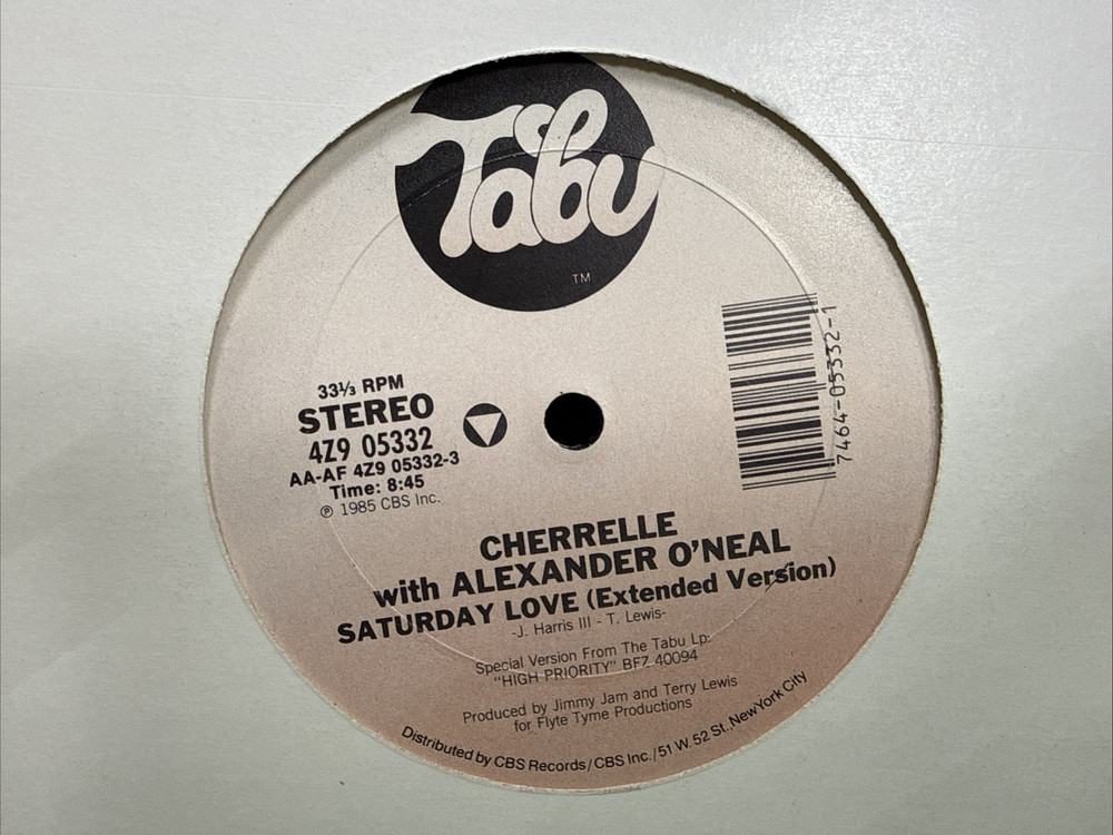 Cherrelle & Alexander O’Neal Saturday Love 12″ 1985 TABU 4Z9-05332 FUNK SOUL