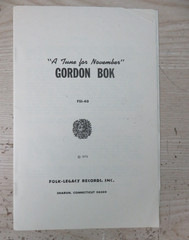 GORDON BOK ~ “A TUNE FOR NOVEMBER” 1970 FOLK-LEGACY RECORDS (FSI-40) LP w/INSERT