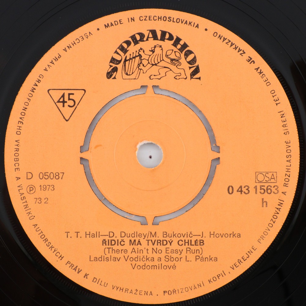Vodomilové – Řidič Má Tvrdý Chléb / Co Bych Si Přál 45rpm Record 0 43 1563 Czech