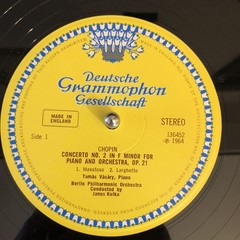 Chopin, Piano Concerto No. 2, Vinyl LP, Deutsche G. 1964, VG+/VG+, 136452 UK 1st