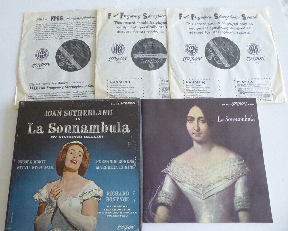 1963 Joan Sutherland: Bellini’s La Sonnambula 3LP Box Set, London OSA 1365 F/EX