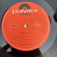 Jimi Hendrix Smash Hits Vinyl LP german pressing EX