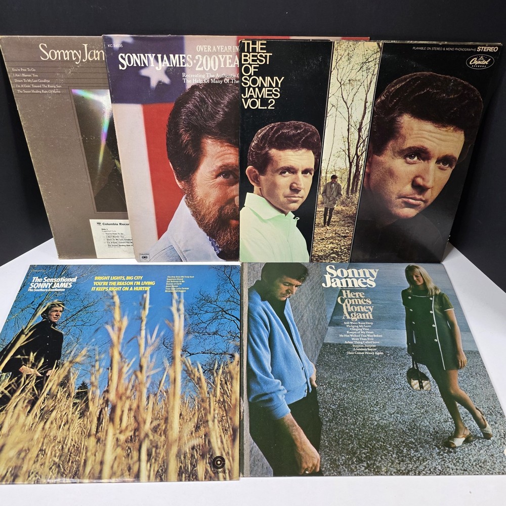 Sonny James Vinyl LP Lot 5 Albums Collection