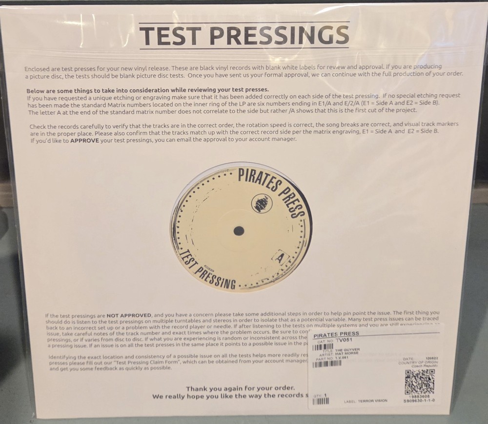 The Guyver Original Motion Picture Soundtrack TEST PRESSING Vinyl Terror Vision