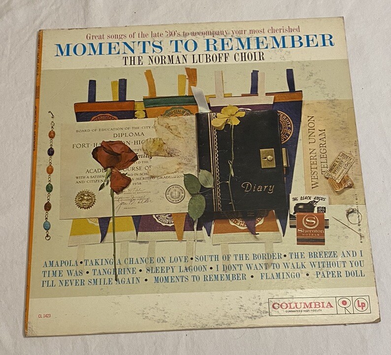 Vintage 1969 The Norman Luboff Choir Moments to Remember Vinyl Record 33RPM