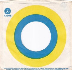 Mixed Lot of 2 CAPITOL YELLOW BLUE CIRCLES 7″ 45 RPM Original Record Co. Sleeves