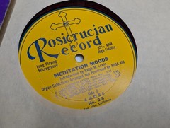 AMORC Rosicrucian Meditation Moods Rosa Rio Red Marbled Swirl Vinyl LP Record 33