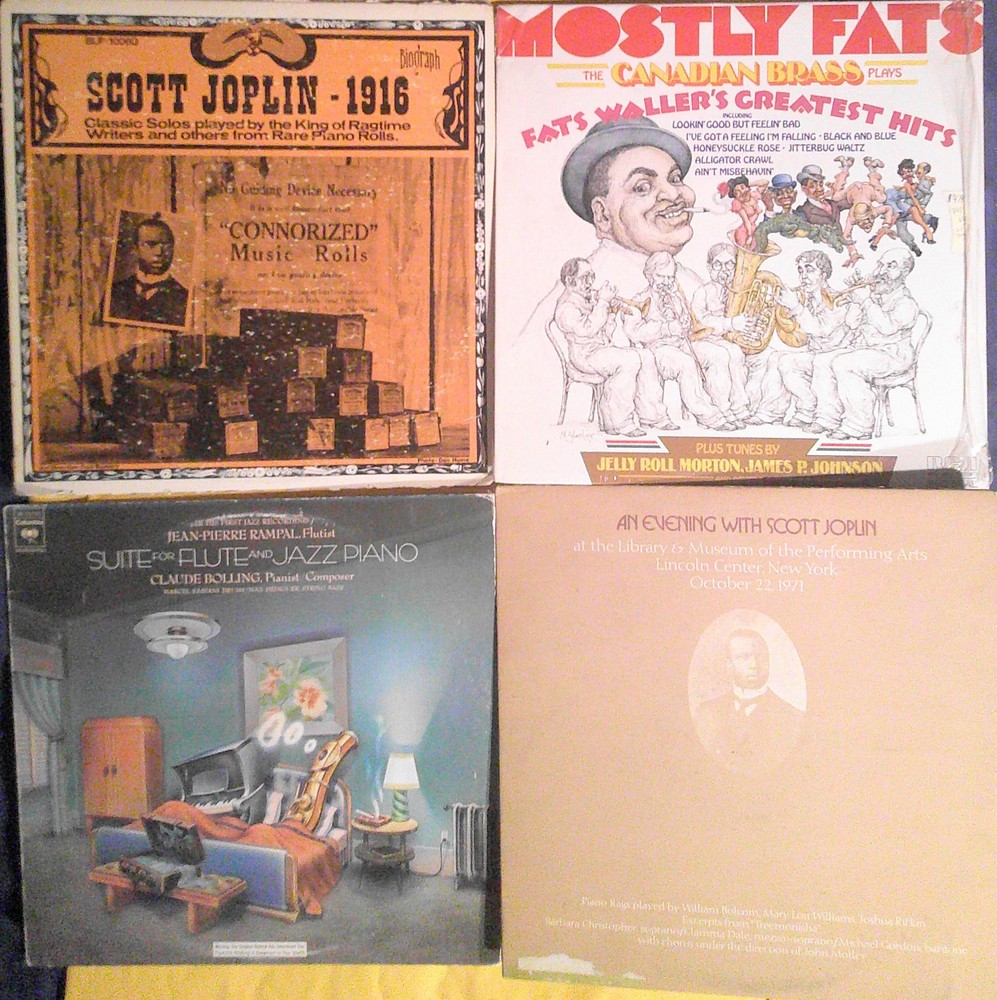 4 LP Lot : Ragtime, Stride Piano – Scott Joplin, Fats Waller, Claude Bolling etc