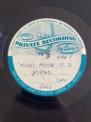 RARE DISNEY 7 x 78rpm Acetate MICKEY MOUSE 21st BIRTHDAY UK Radio Transcription