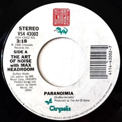 ART OF NOISE w/ MAX HEADROOM- PARANOIMIA b/w WHY ME-ORIG 1986 w/ PIC SLV-45 RPM