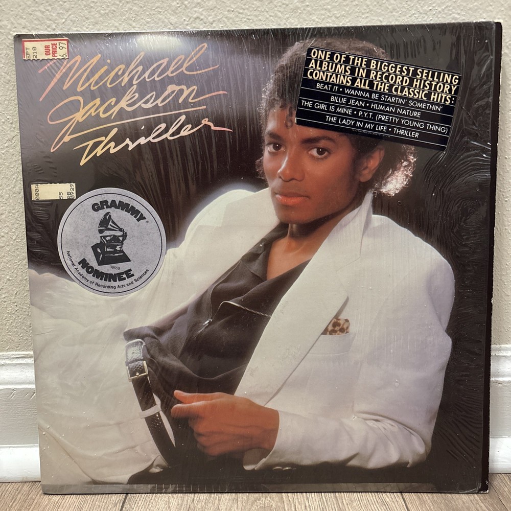 Michael Jackson Thriller Vinyl LP Album Open IN SHRINK Grammy Hype Sticker 1982