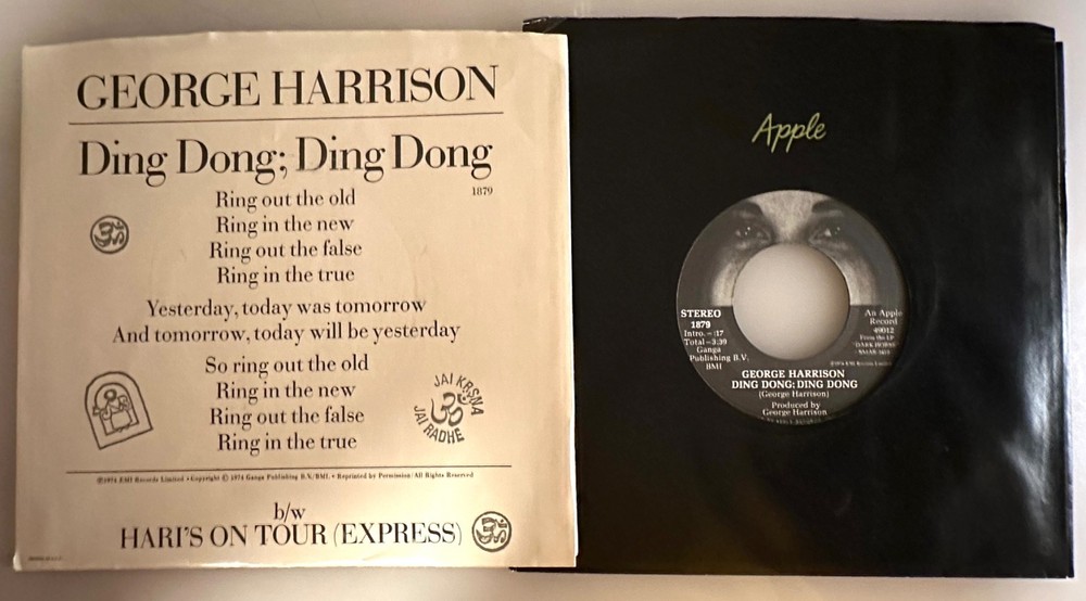 George Harrison / Ding Dong; Ding Dong / 1974 Apple 45 w/ Picture Sleeve / NM