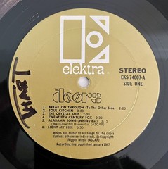 The Doors Self-Titled 1967 LP EKS-74007 Elektra Record Light My Fire Play Tested