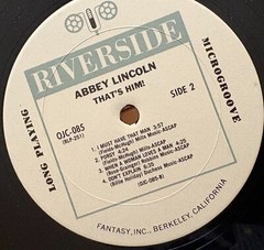ABBEY LINCOLN – That’s Him ~ RIVERSIDE 251 [OJC-085 ] {reissue} w/ROLLINS -RARE