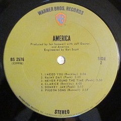 America – America vinyl LP (BS 2576) 1971 WB reissue “A Horse With No Name” NM