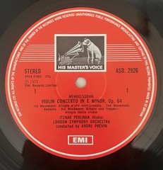 Itzhak Perlman André Previn Mendelssohn Bruch LP ASD 2926 UK VG+ 1973