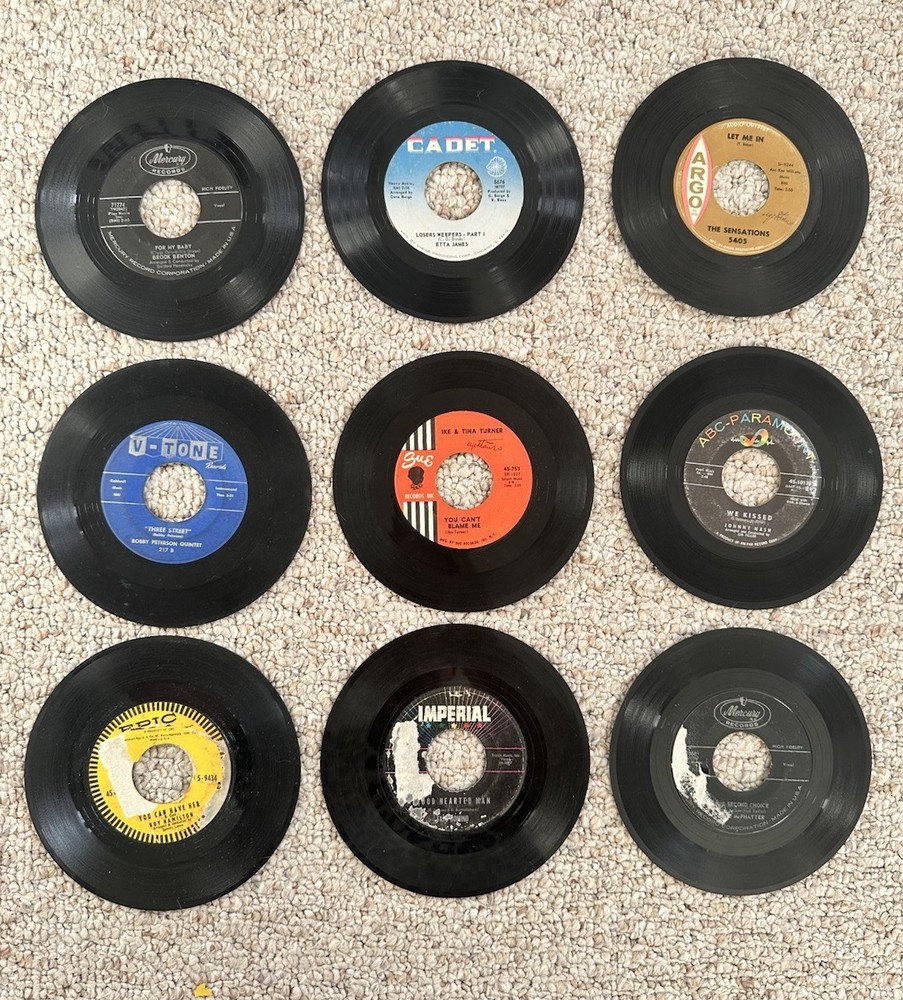 Vintage R&B Soul 45 RPM Record Lot of 9 Etta James Ike Tina Turner Mercury Argo