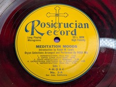AMORC Rosicrucian Meditation Moods Rosa Rio Red Marbled Swirl Vinyl LP Record 33